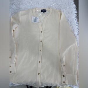 Duffield Lane Cream Round-Neck Blouse